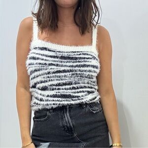 Willow & Wind - Fluffy Black and White Tank Top